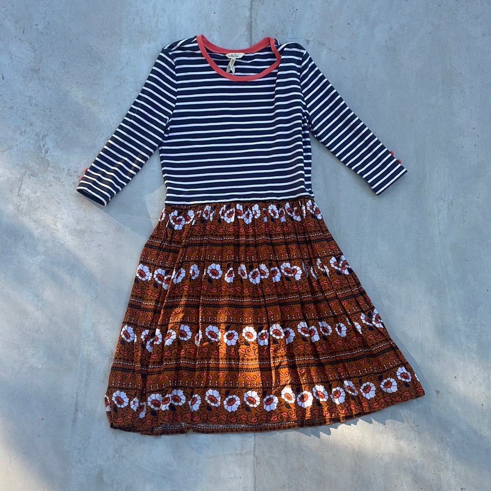 Matilda Jane Cotton Blend Floral Stripe Dress Size Medium - Picture 3 of 6